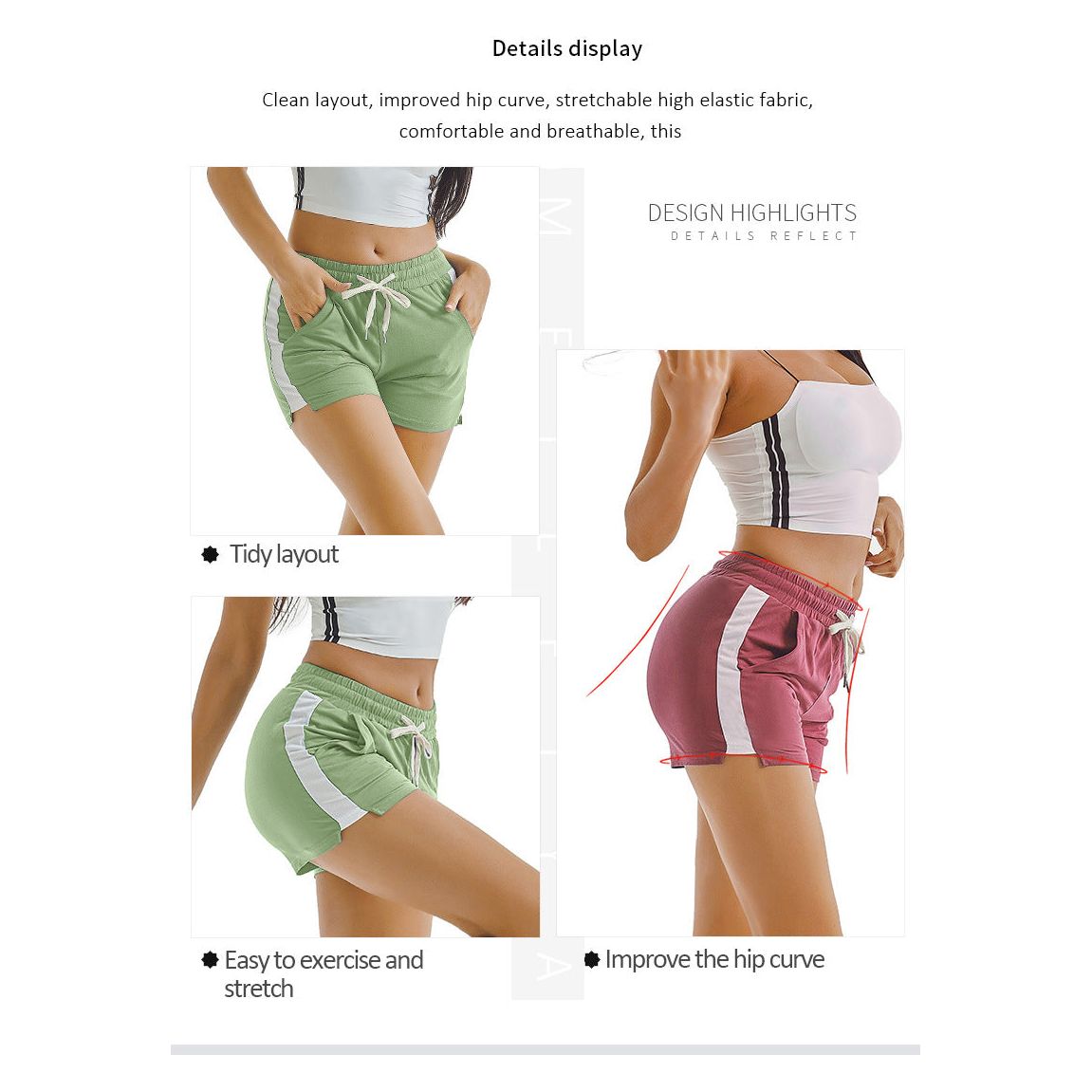 Summer Sports Shorts Gym Running Women Cycling Drawstring Shorts Workout