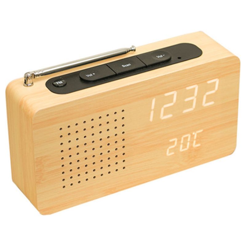Led Digital Wood Clock Radio Alarm Clock