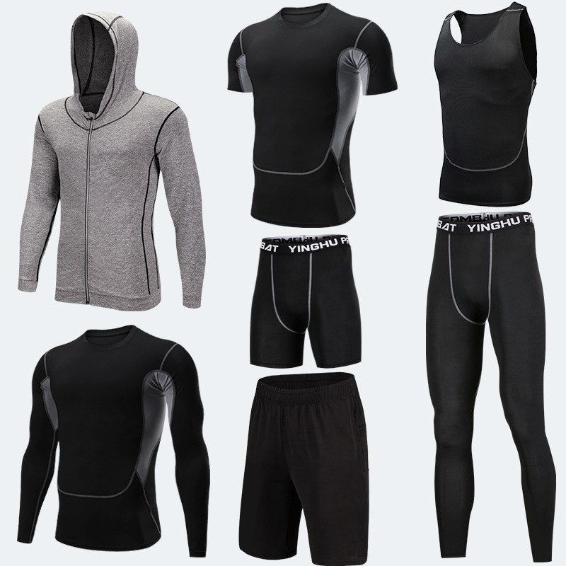 Running Workout Clothes Men 7Pcs Set