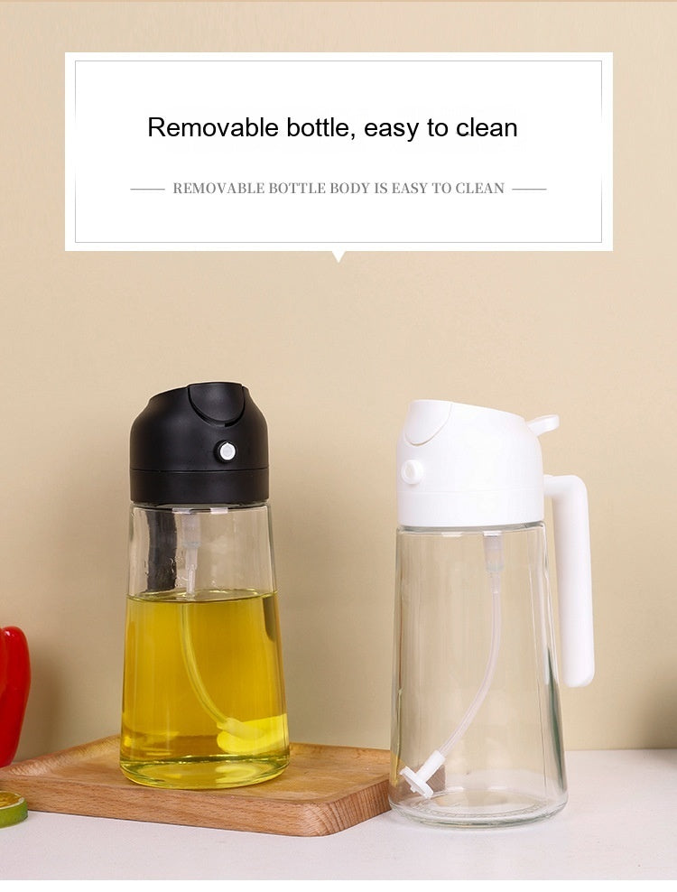 New Two-in-one Glass Oil Pot Kitchen Soy Sauce Bottle Atomization Bottle