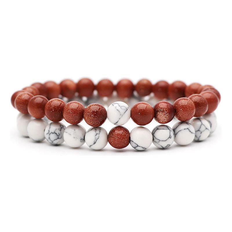 Turquoise Natural Stone Yoga Couple Bracelet Set