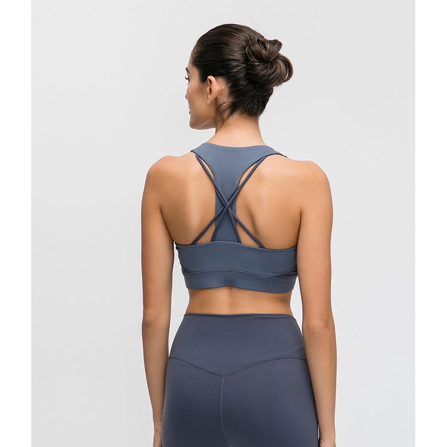 Contrast-Panel Sports Bra