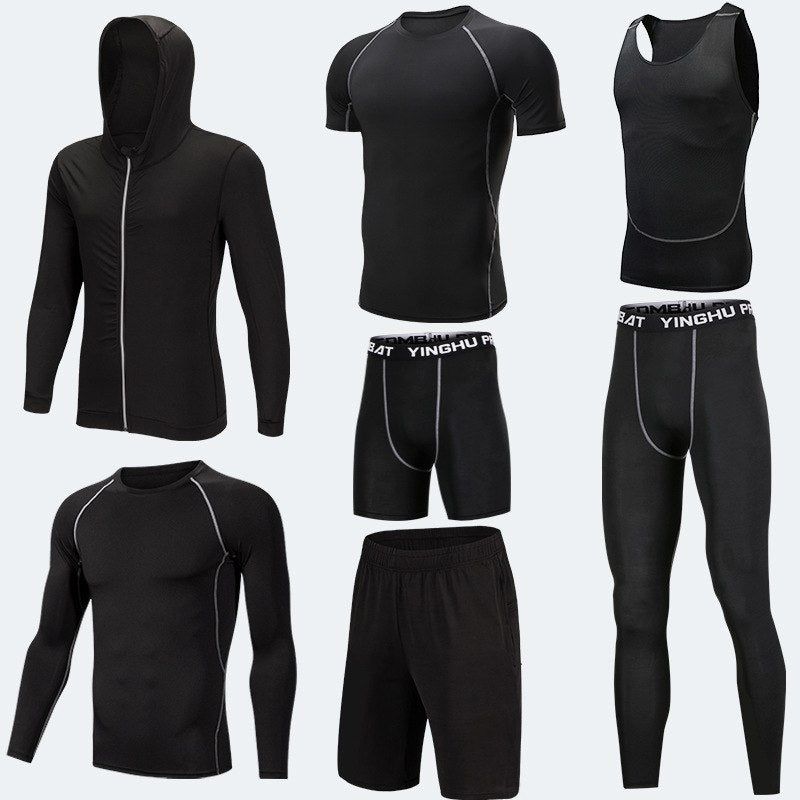 Running Workout Clothes Men 7Pcs Set
