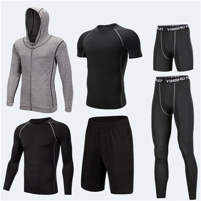 Running Workout Clothes Men 7Pcs Set