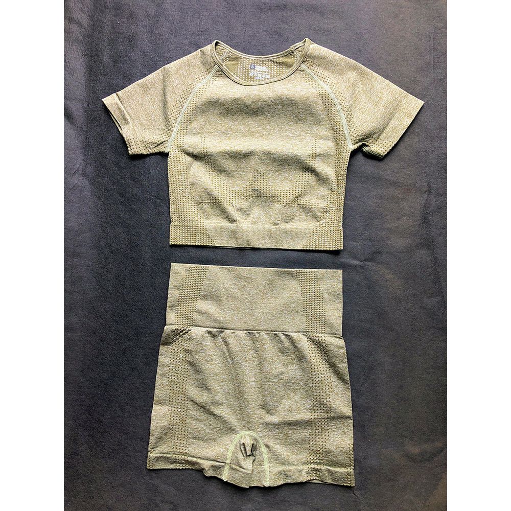 Quick-Drying Short-Sleeved Cross-Border Seamless Yoga Clothes High Waist Sports