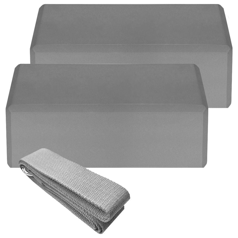 Indoor 2pcs EVA Yoga Blocks + Free Cotton Yoga Strap