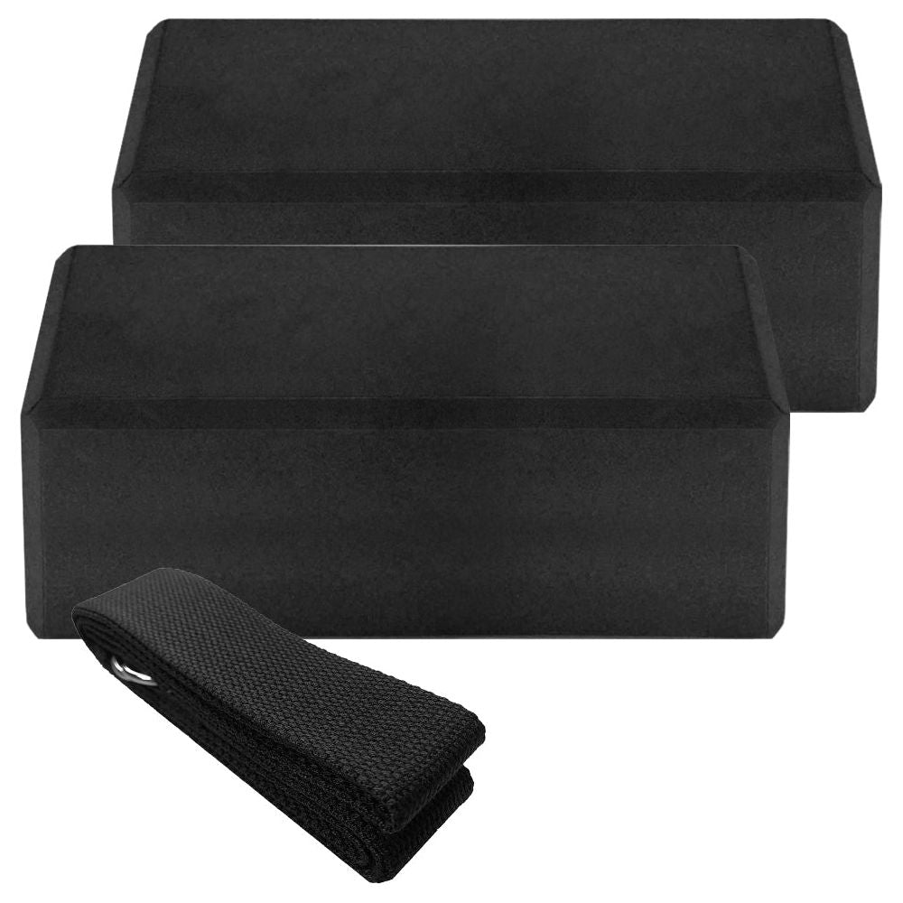 Indoor 2pcs EVA Yoga Blocks + Free Cotton Yoga Strap