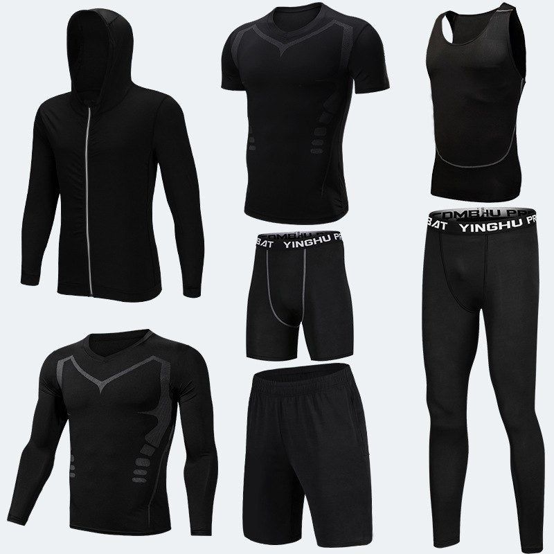 Running Workout Clothes Men 7Pcs Set