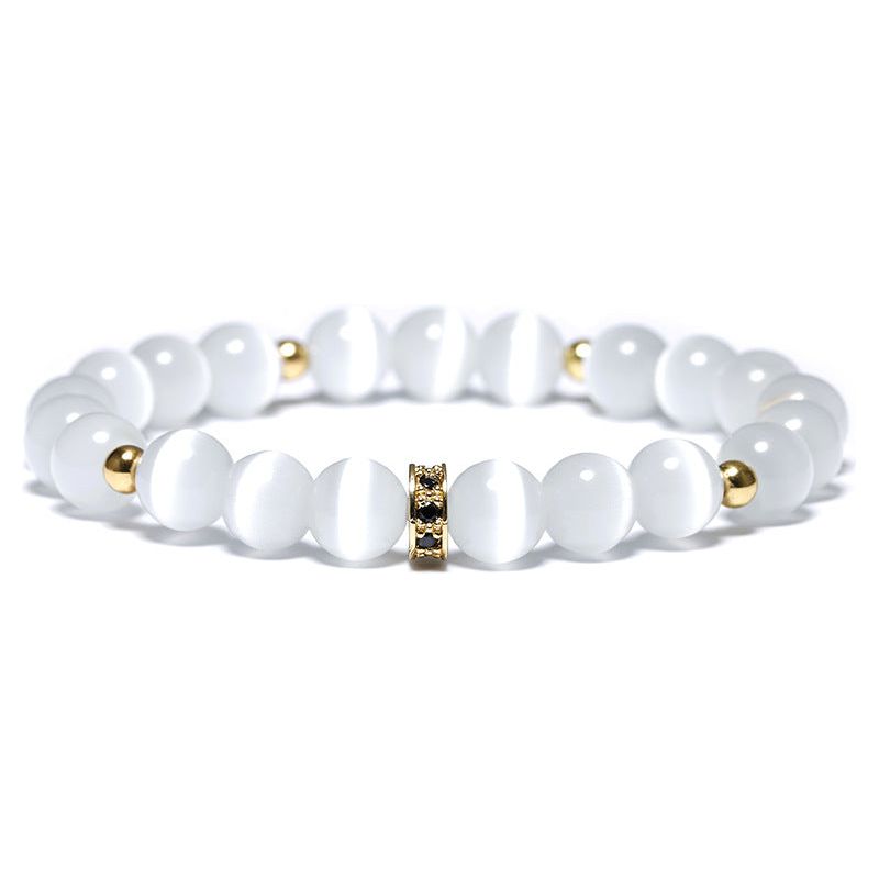 Natural Crystal White Opal Yoga Bracelet