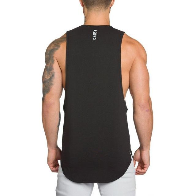 Men's Long Tank Muscle Workout T-Shirt