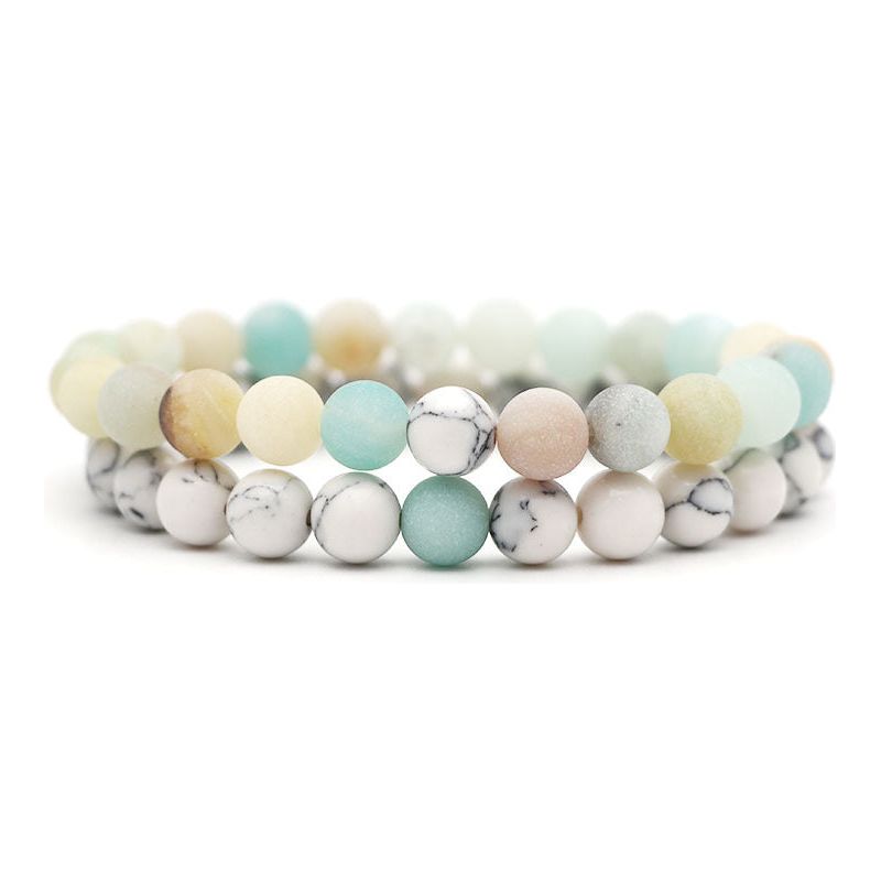 Turquoise Natural Stone Yoga Couple Bracelet Set