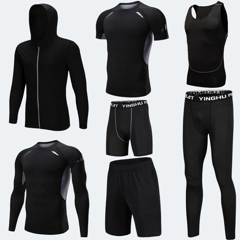 Running Workout Clothes Men 7Pcs Set
