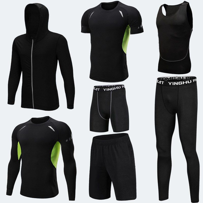 Running Workout Clothes Men 7Pcs Set