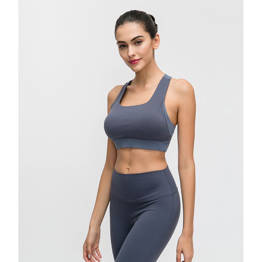 Contrast-Panel Sports Bra