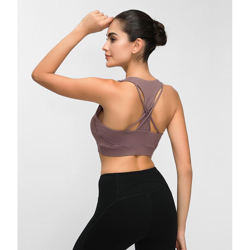 Contrast-Panel Sports Bra