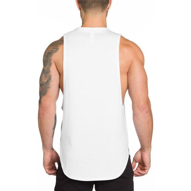 Men's Long Tank Muscle Workout T-Shirt