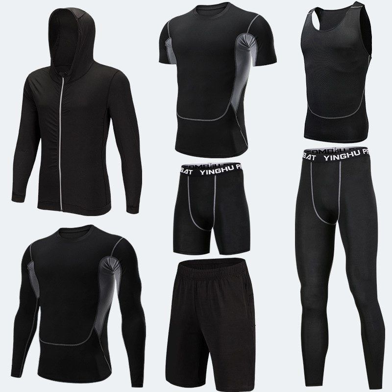 Running Workout Clothes Men 7Pcs Set