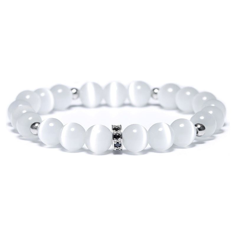 Natural Crystal White Opal Yoga Bracelet