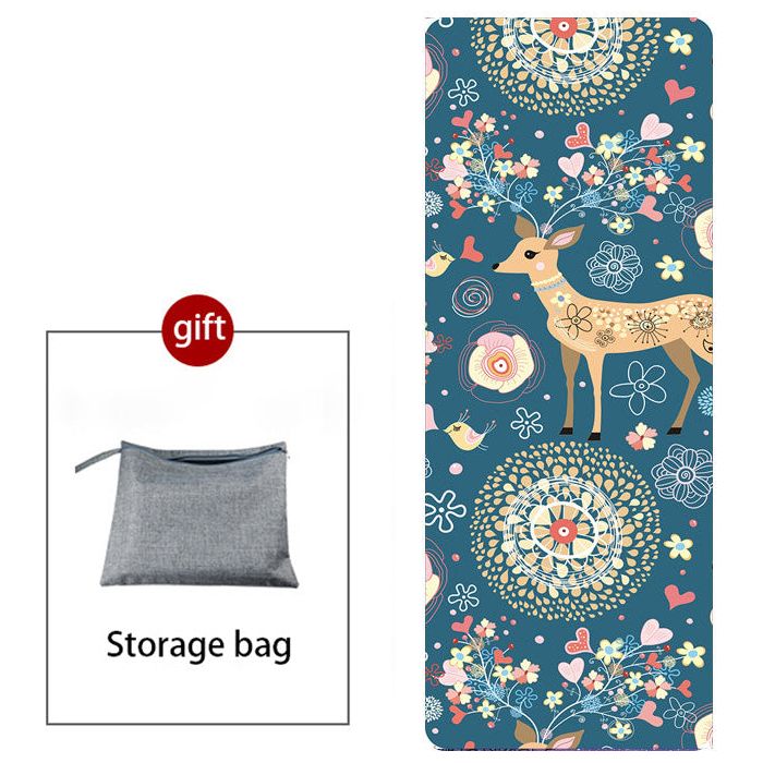 Non-Slip Natural Rubber Suede Printed Folding Mat