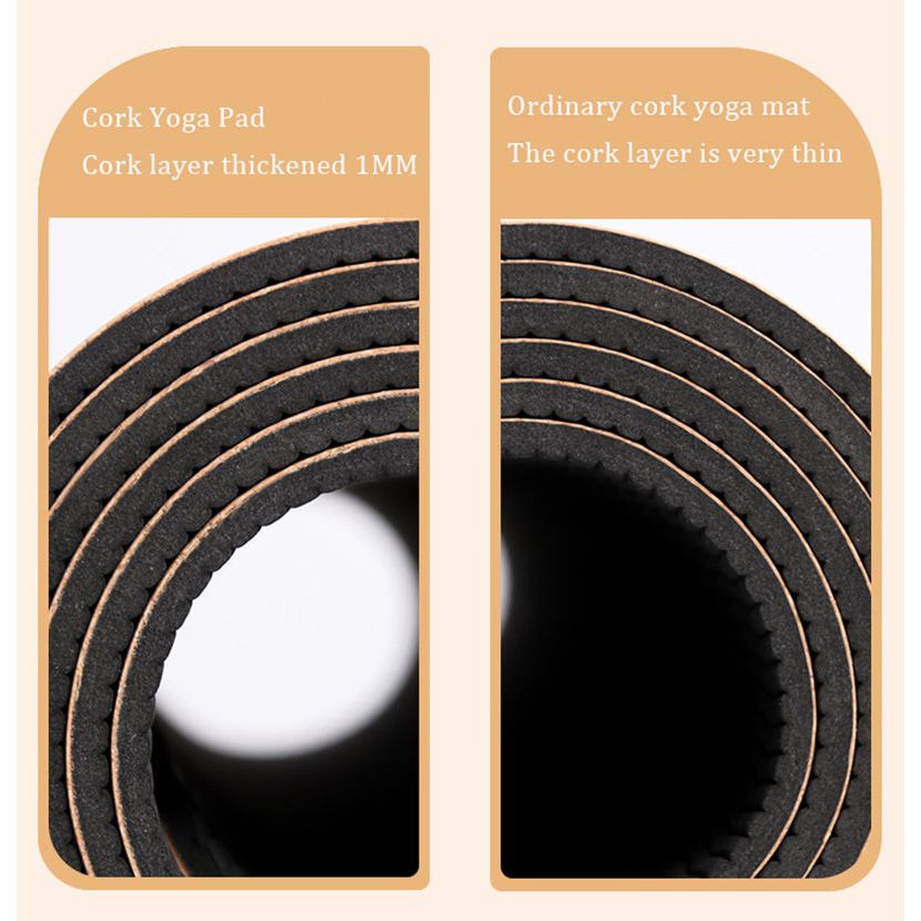 TPE and Cork Yoga Mat Non-Slip (4,5,6)mm