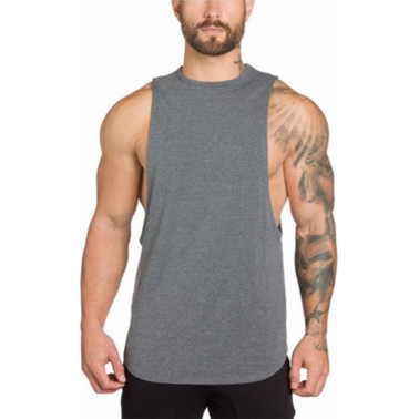Men's Long Tank Muscle Workout T-Shirt