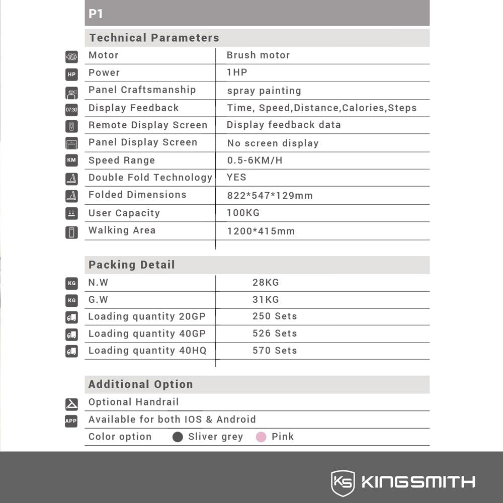 WalkingPad P1 Thin Folding Electric Treadmill Remote/APP Control