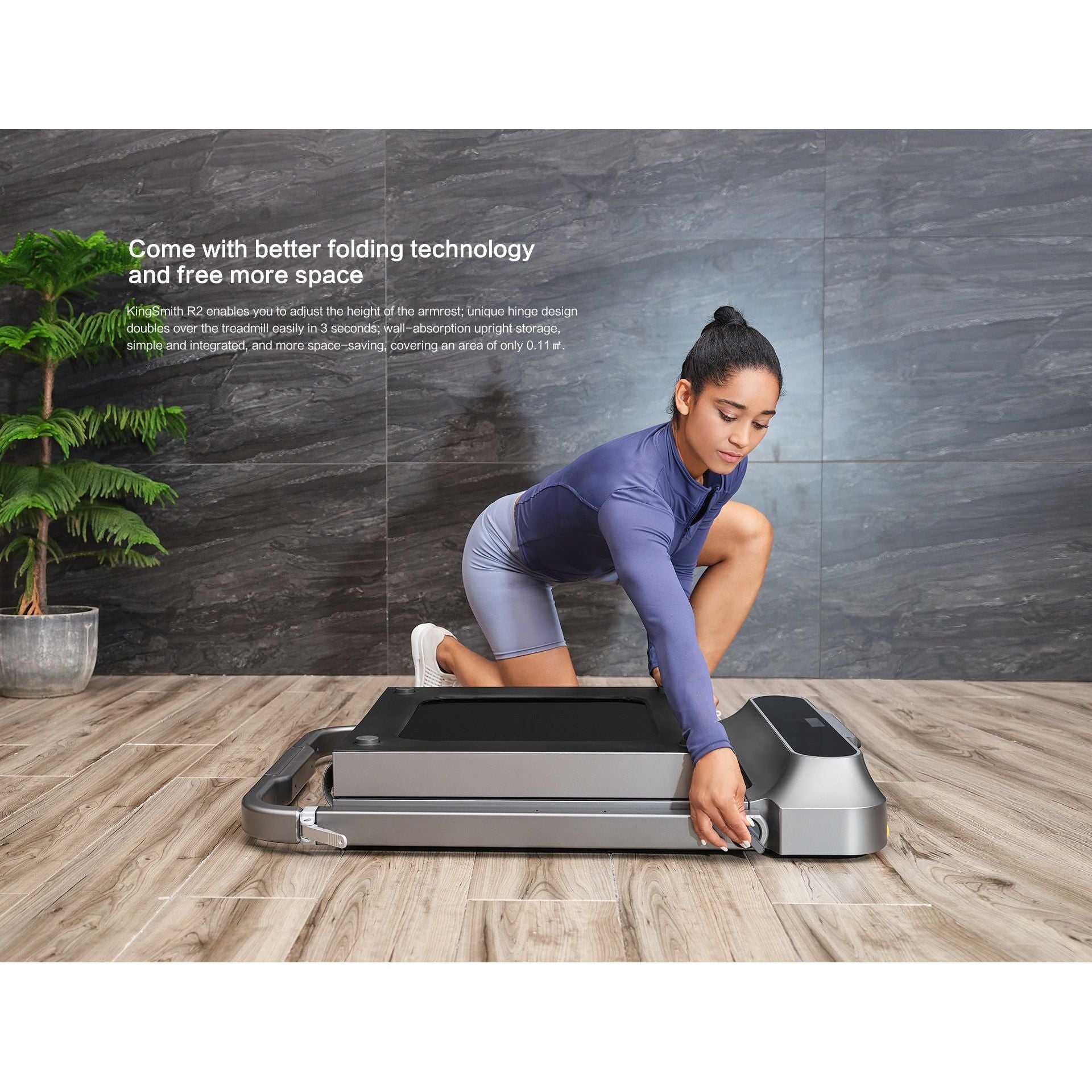 2 in 1 APP Control Walking & Running Underdesk Electric Folding Treadmill 12KM/H