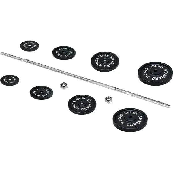 5FT Standard Barbell with Star Locks, 95-Pound Set