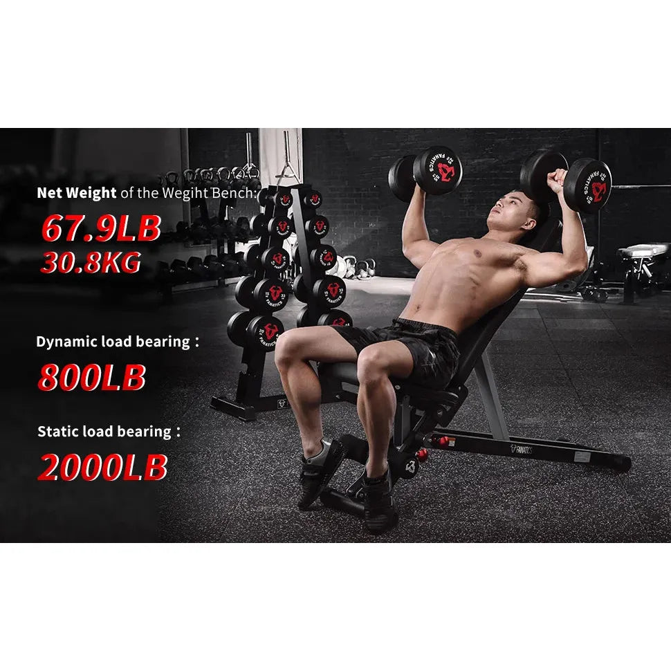 2000lb Weight Capacity Adjustable Weight Bench