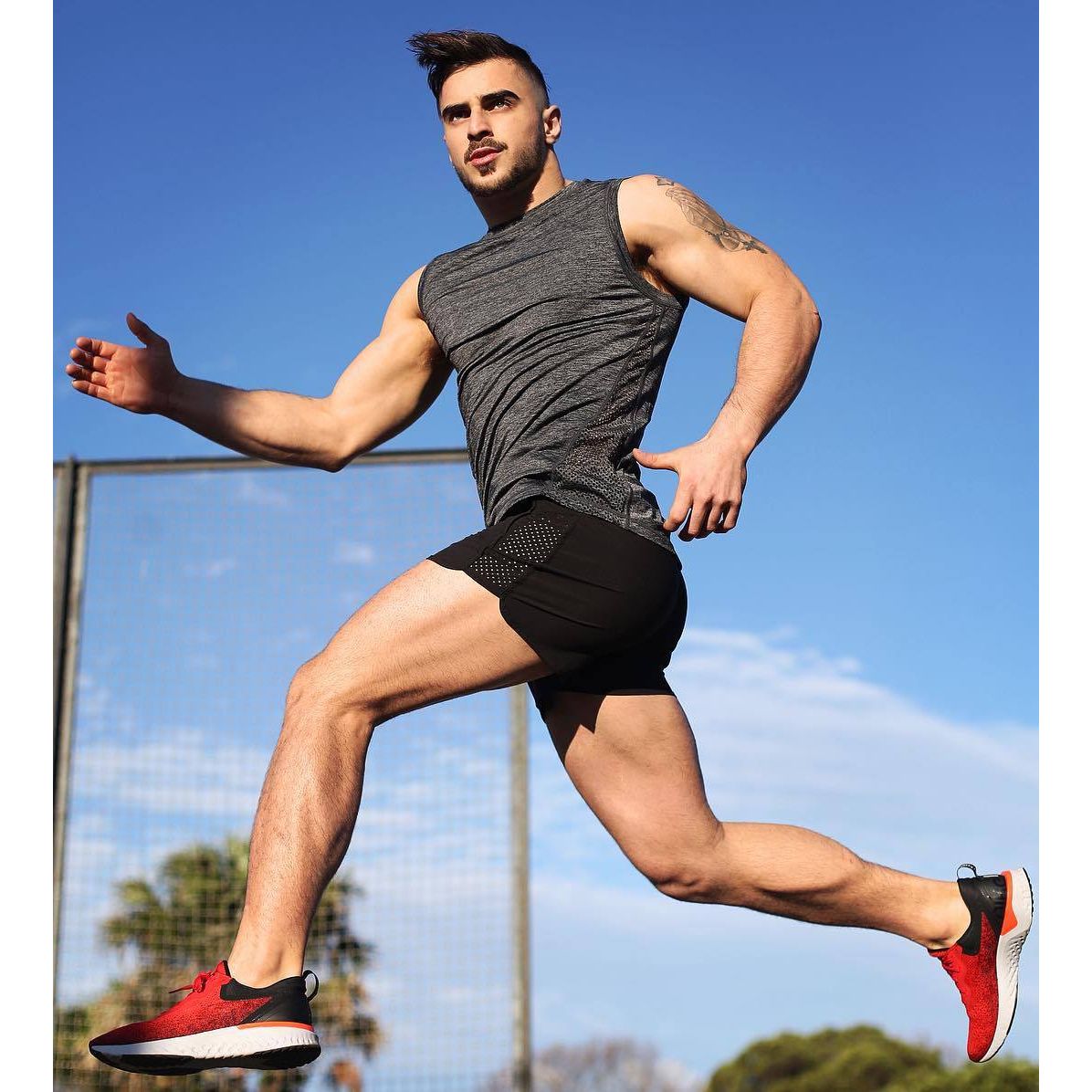 Summer Stretch Mesh Fitness Training Sprint Shorts