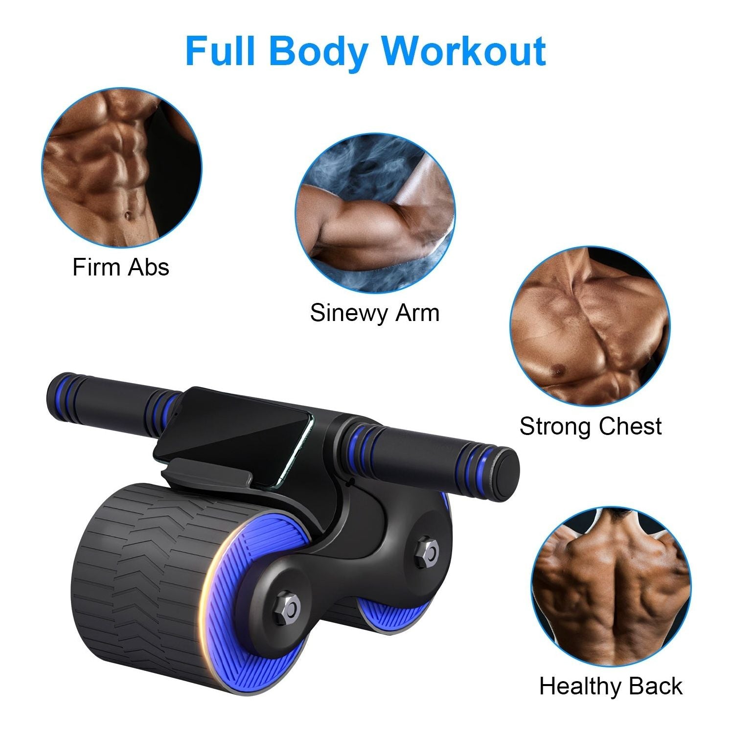 Anti-slip AB Roller Wheel with Kneel Pad Phone Holder