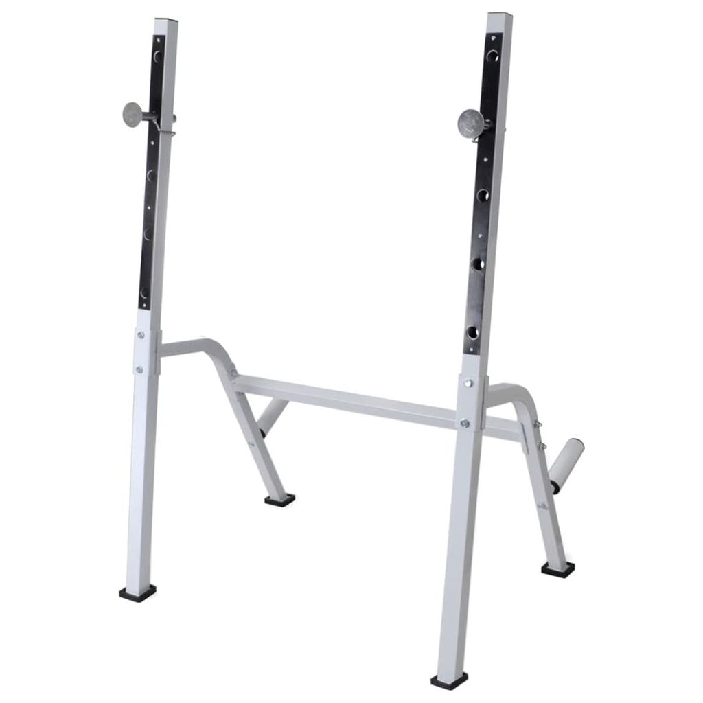 Workout Bench with Weight Rack, Barbell and Dumbbell Set 198.4 lb