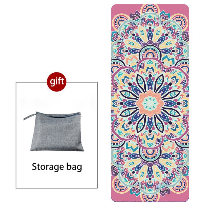 Non-Slip Natural Rubber Suede Printed Folding Mat