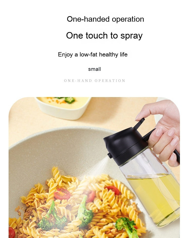 New Two-in-one Glass Oil Pot Kitchen Soy Sauce Bottle Atomization Bottle