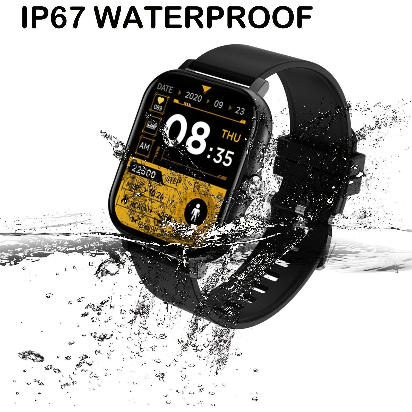 Fitness Tracker Heart Rate Blood Pressure Waterproof Smart Watch