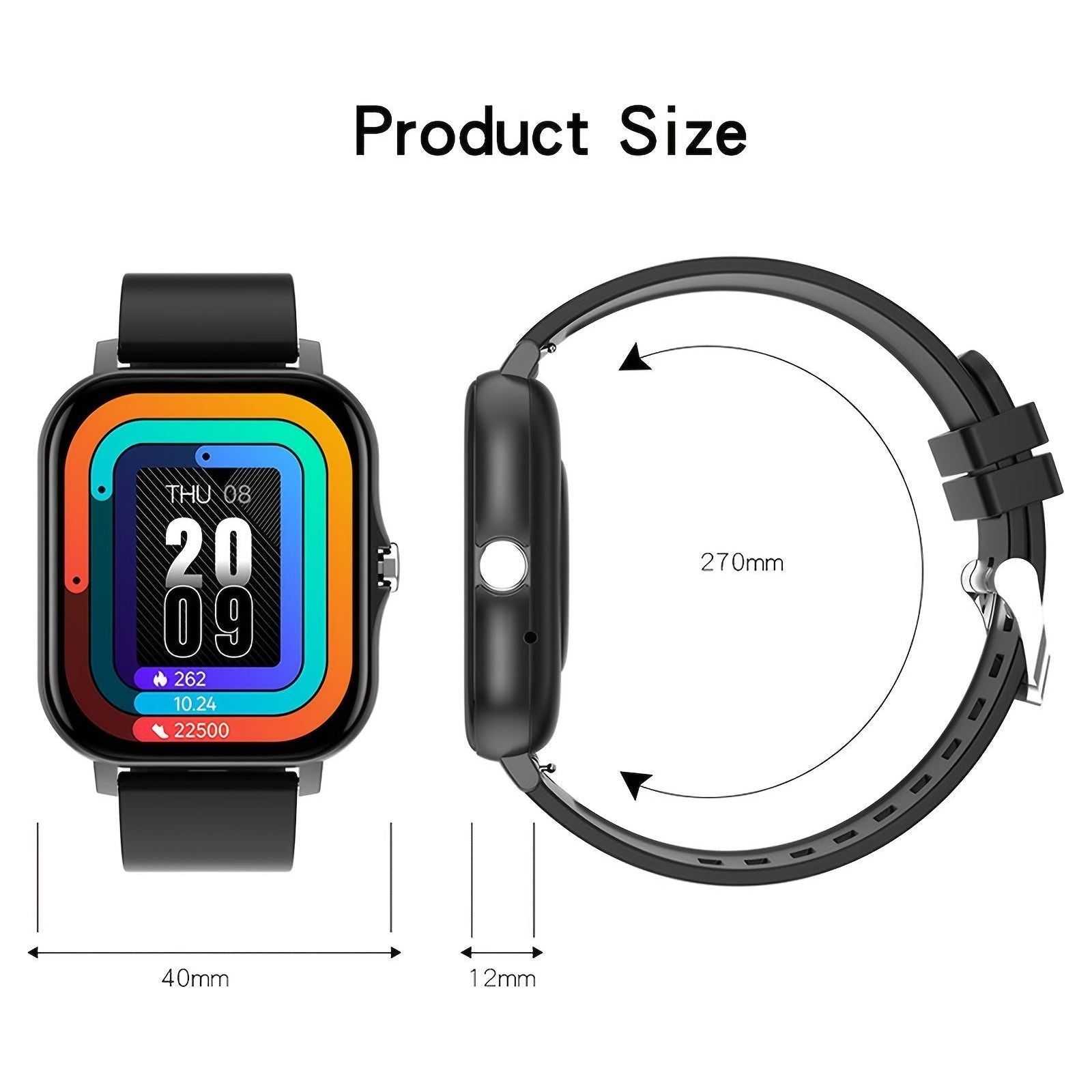 Fitness Tracker Heart Rate Blood Pressure Waterproof Smart Watch