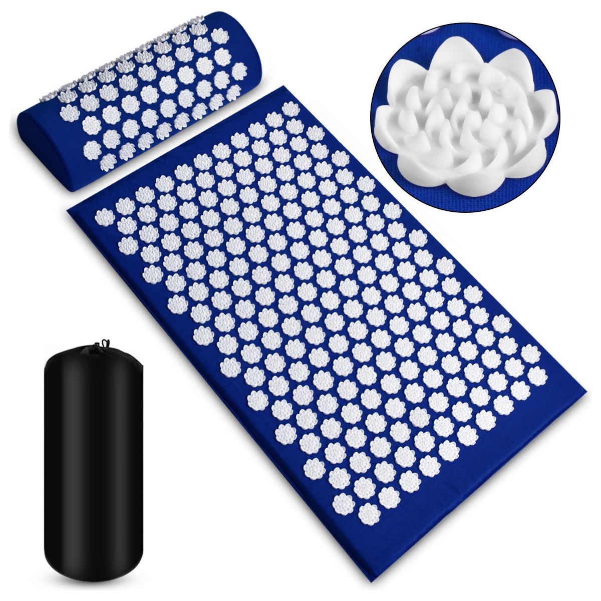 Acupressure Needles Massage Mat With Pillow Set For Back/Neck Pain Relief.