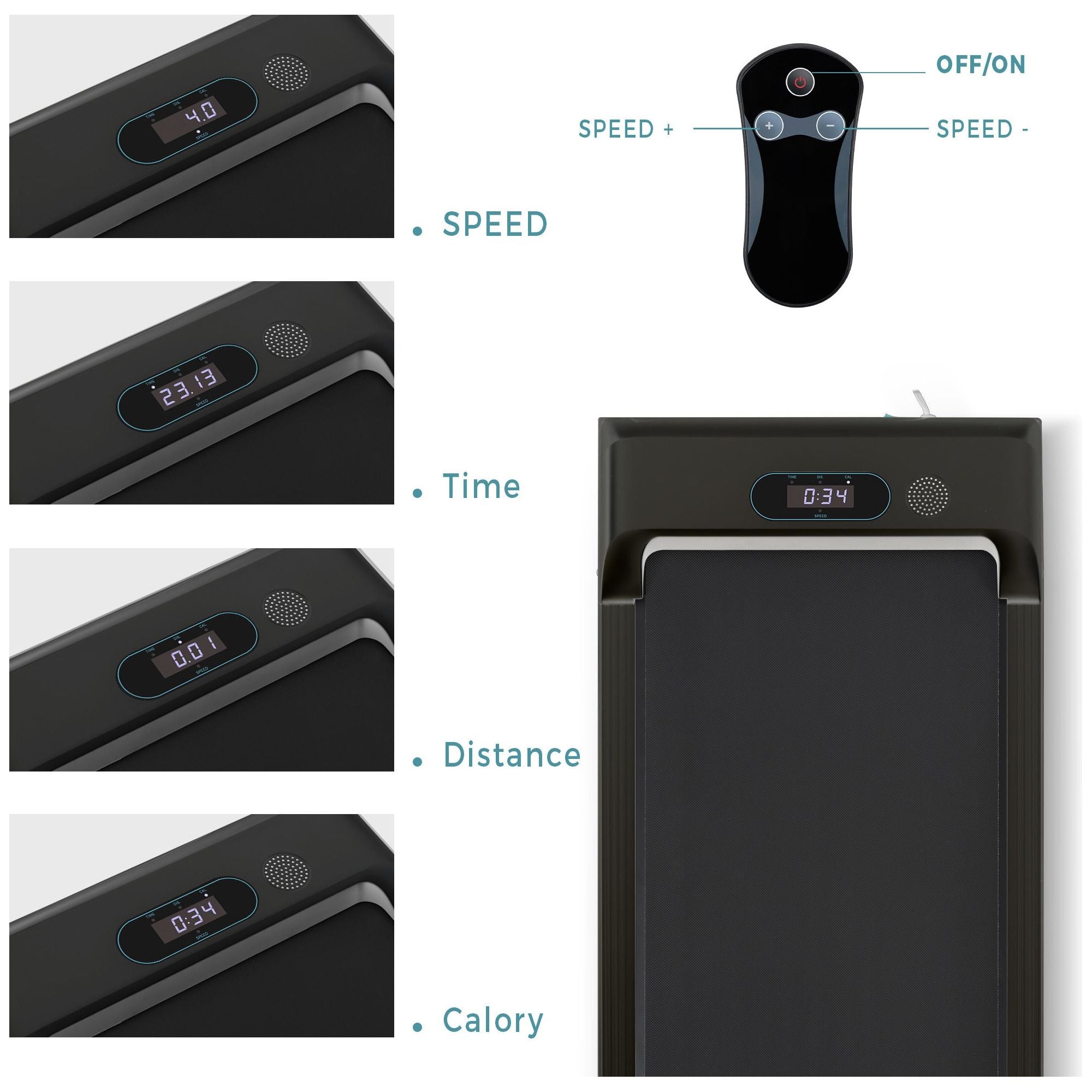 2 in 1 Under Desk Electric Treadmill 2.5HP; Bluetooth APP and speaker;  Remote Control;  Display