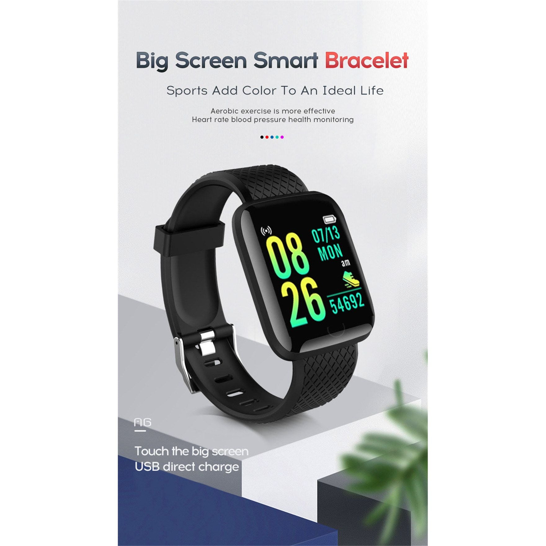Smart Watch Heart Rate Sleep Monitoring Blood Pressure Fitness Tracker For Android IOS