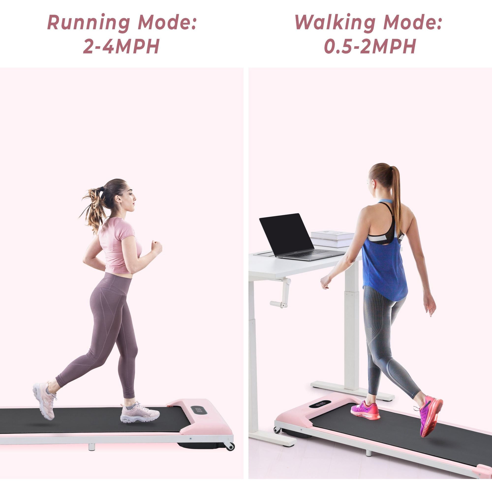 2 in 1 Under Desk Electric Treadmill 2.5HP, Bluetooth APP, Speaker, Remote Control, Display
