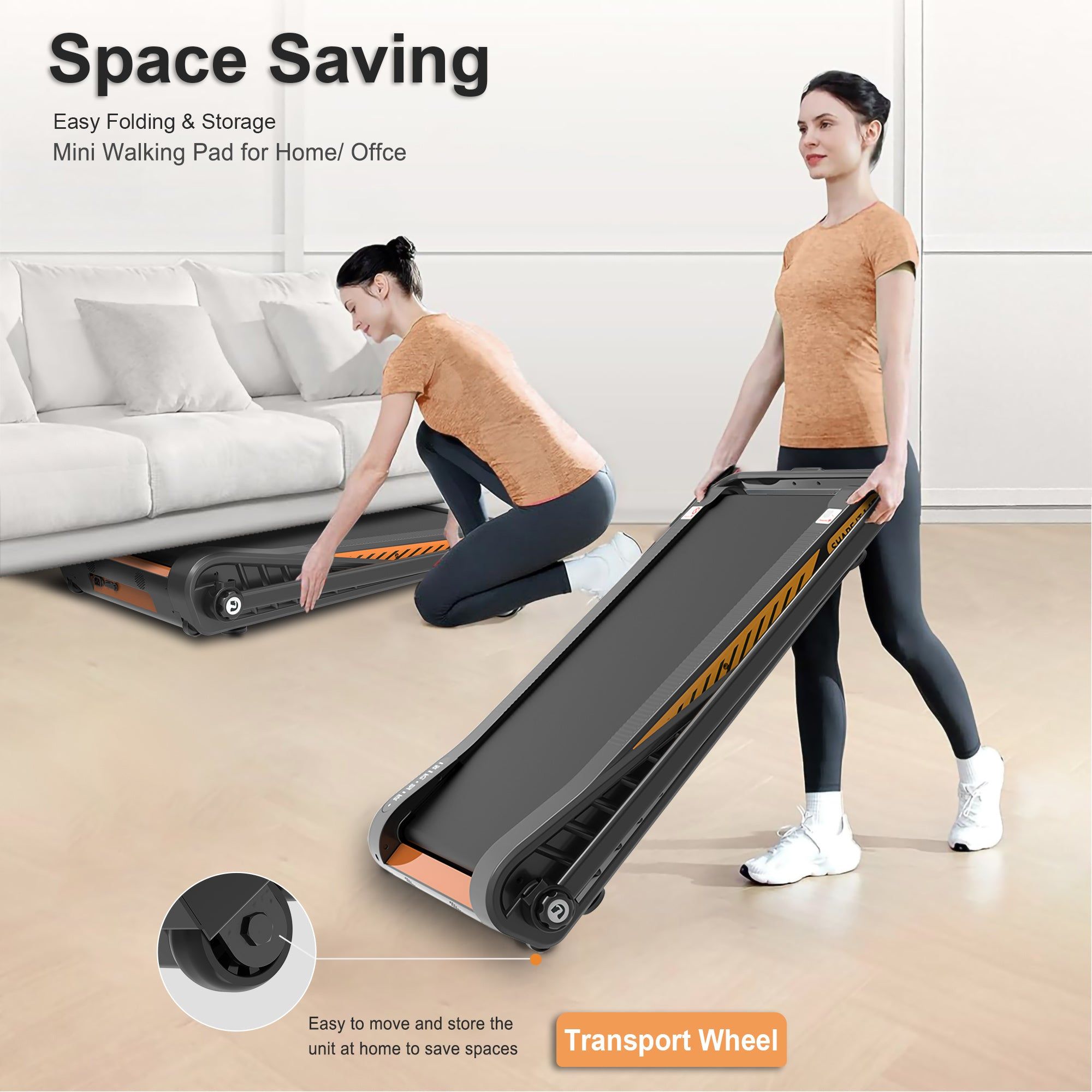 Under Desk Walking Pad 2.5HP 280LBS with Remote Control