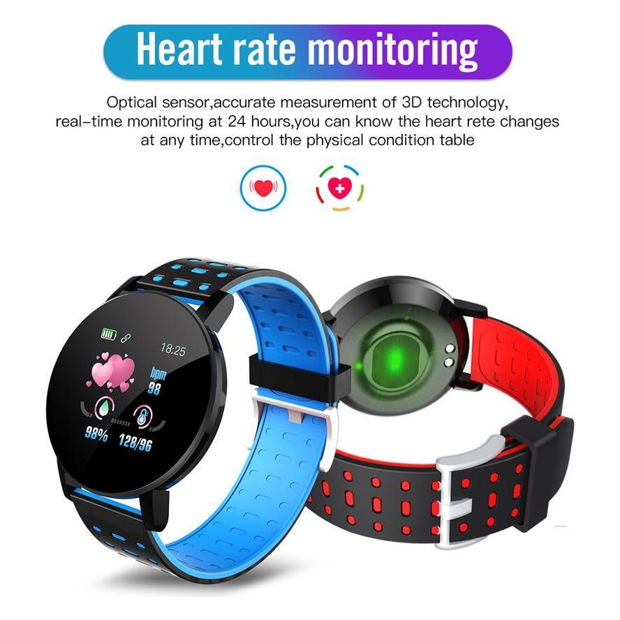 119 Plus Heart Rate Blood Pressure Sports Fitness Smart Watch