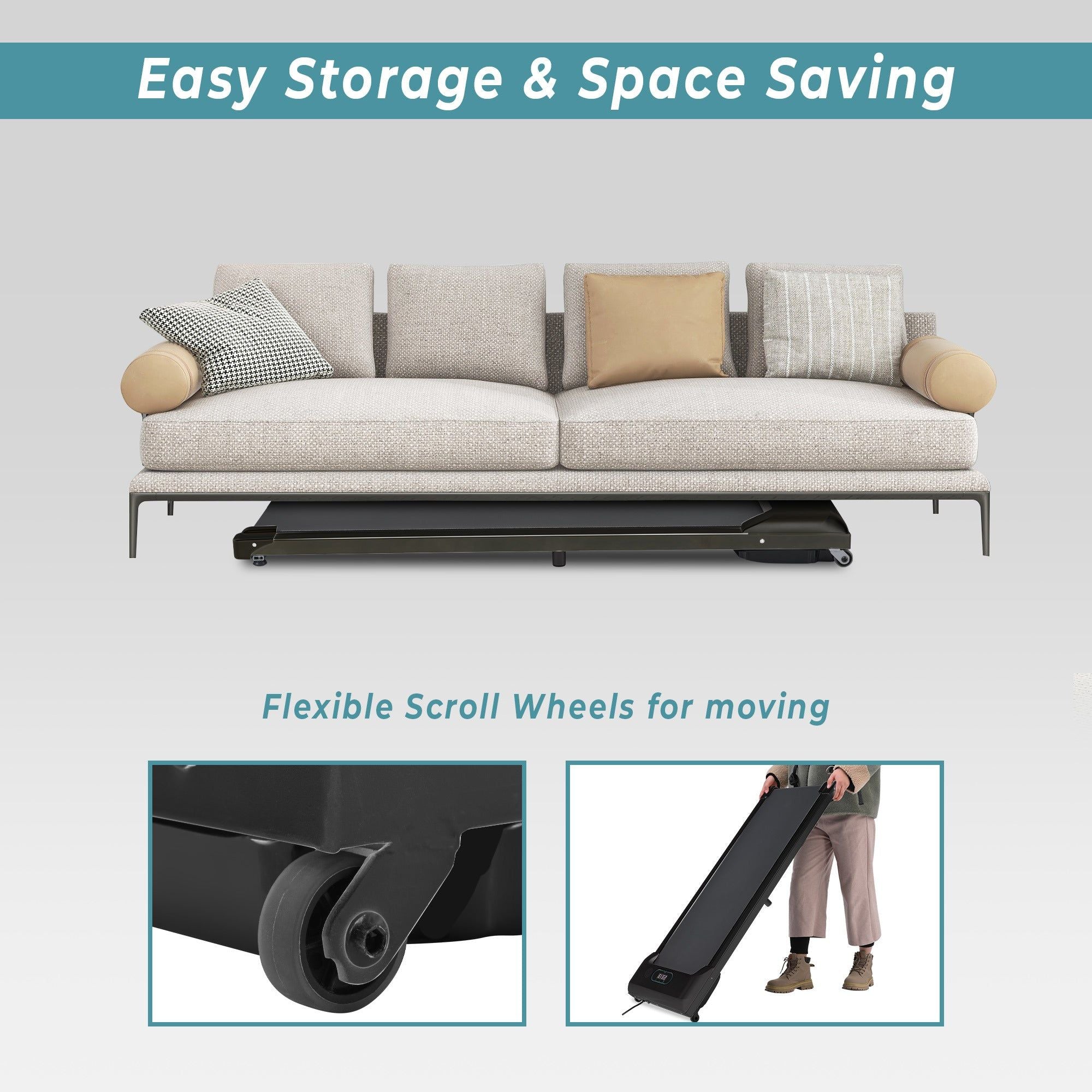 2 in 1 Under Desk Electric Treadmill 2.5HP; Bluetooth APP and speaker;  Remote Control;  Display