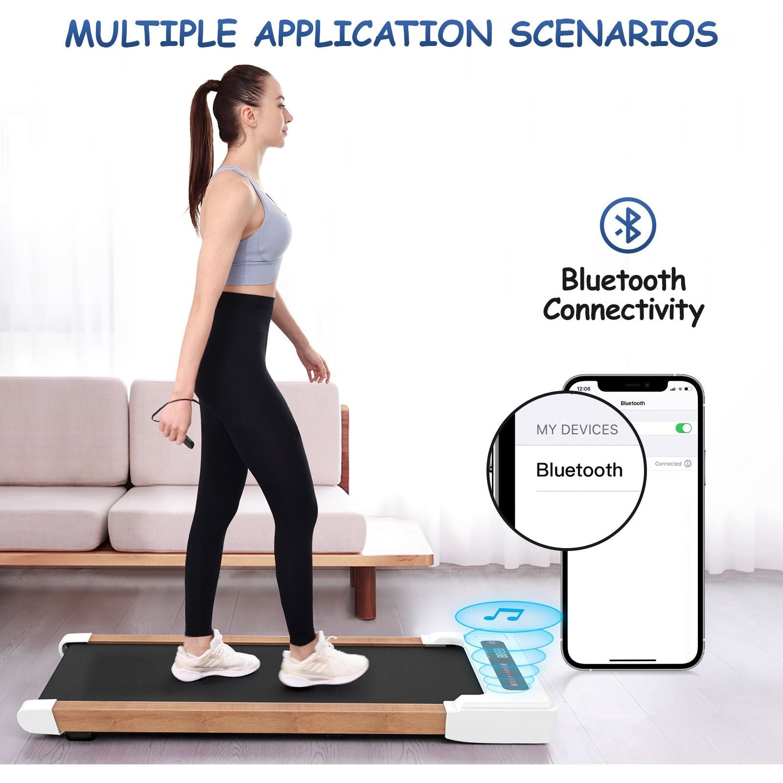 265 lbs Capacity Under Desk Portable Treadmill