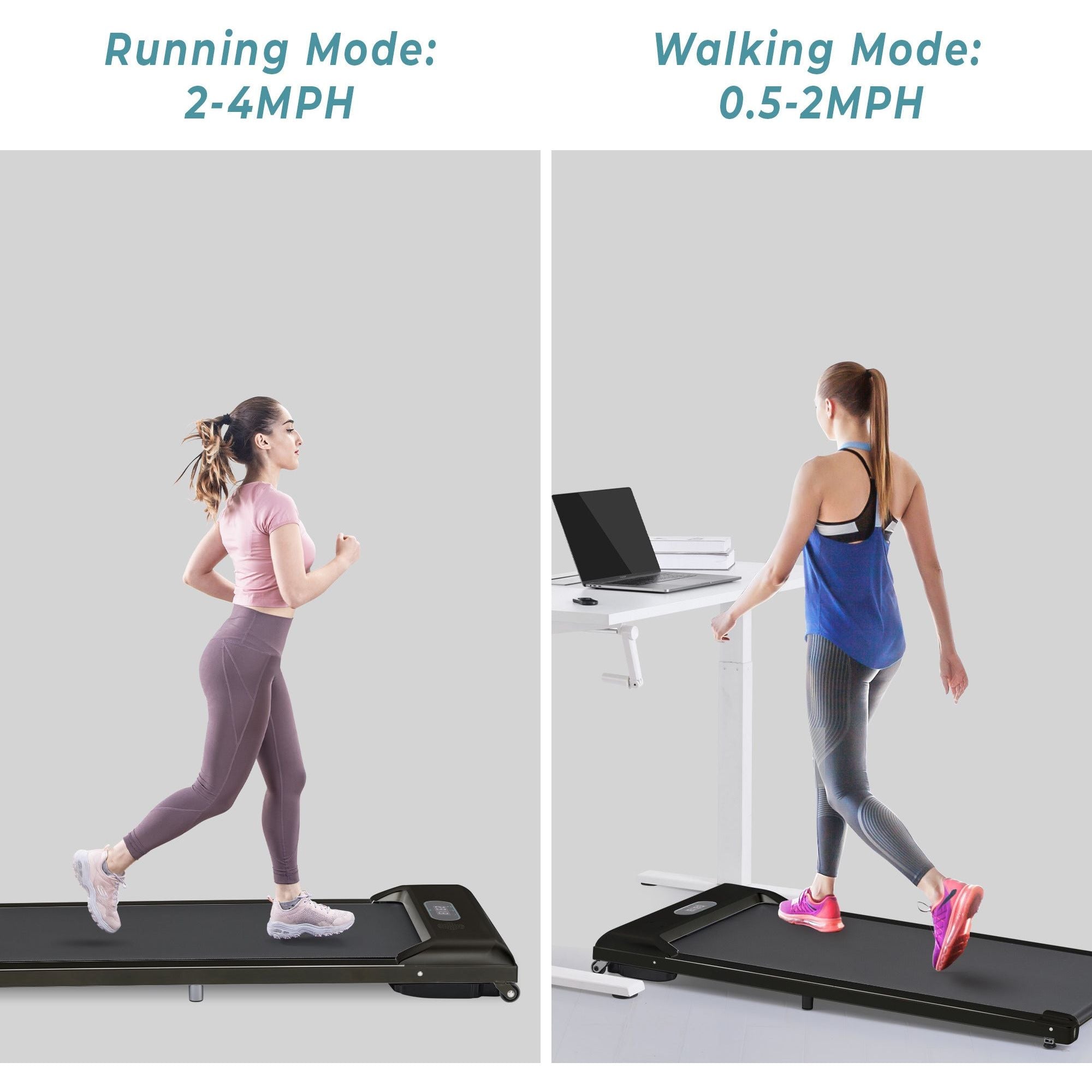 2 in 1 Under Desk Electric Treadmill 2.5HP; Bluetooth APP and speaker;  Remote Control;  Display