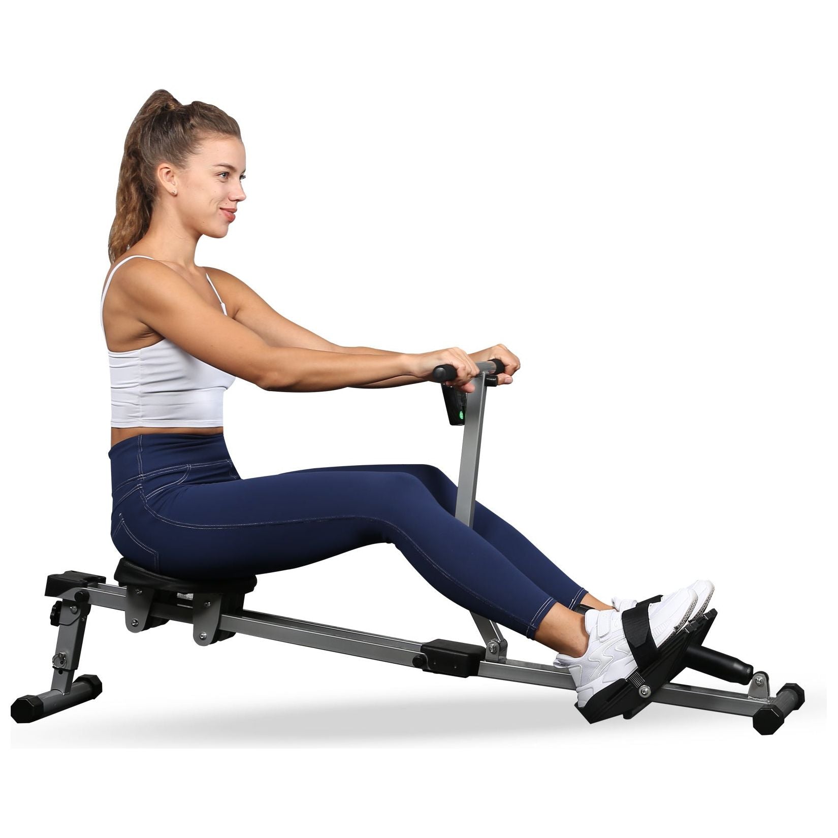 Fitness Rowing Machine Rower Ergometer, with 12 Levels Resistance, Digital Monitor, 260 lbs Weight Capacity