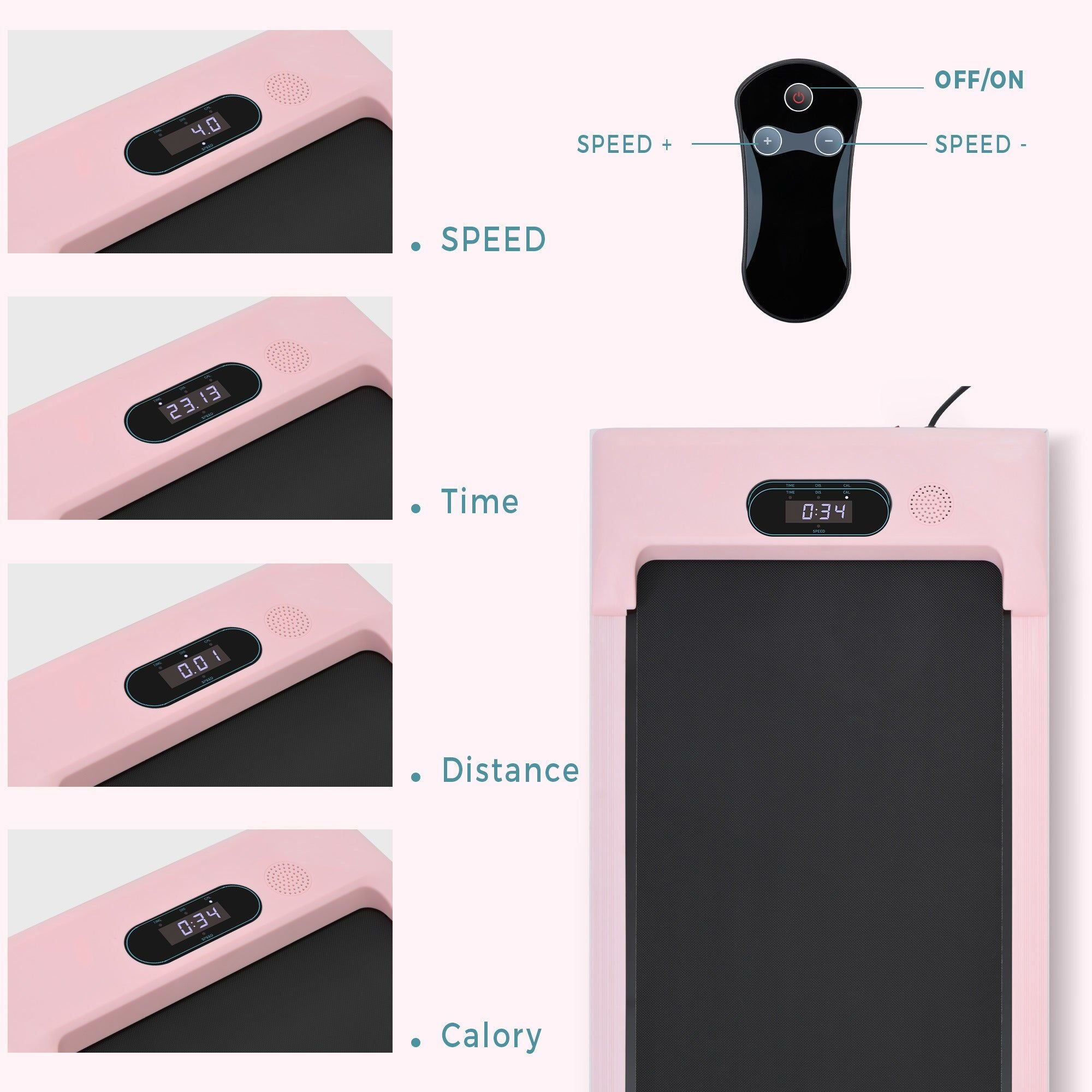 2 in 1 Under Desk Electric Treadmill 2.5HP, Bluetooth APP, Speaker, Remote Control, Display