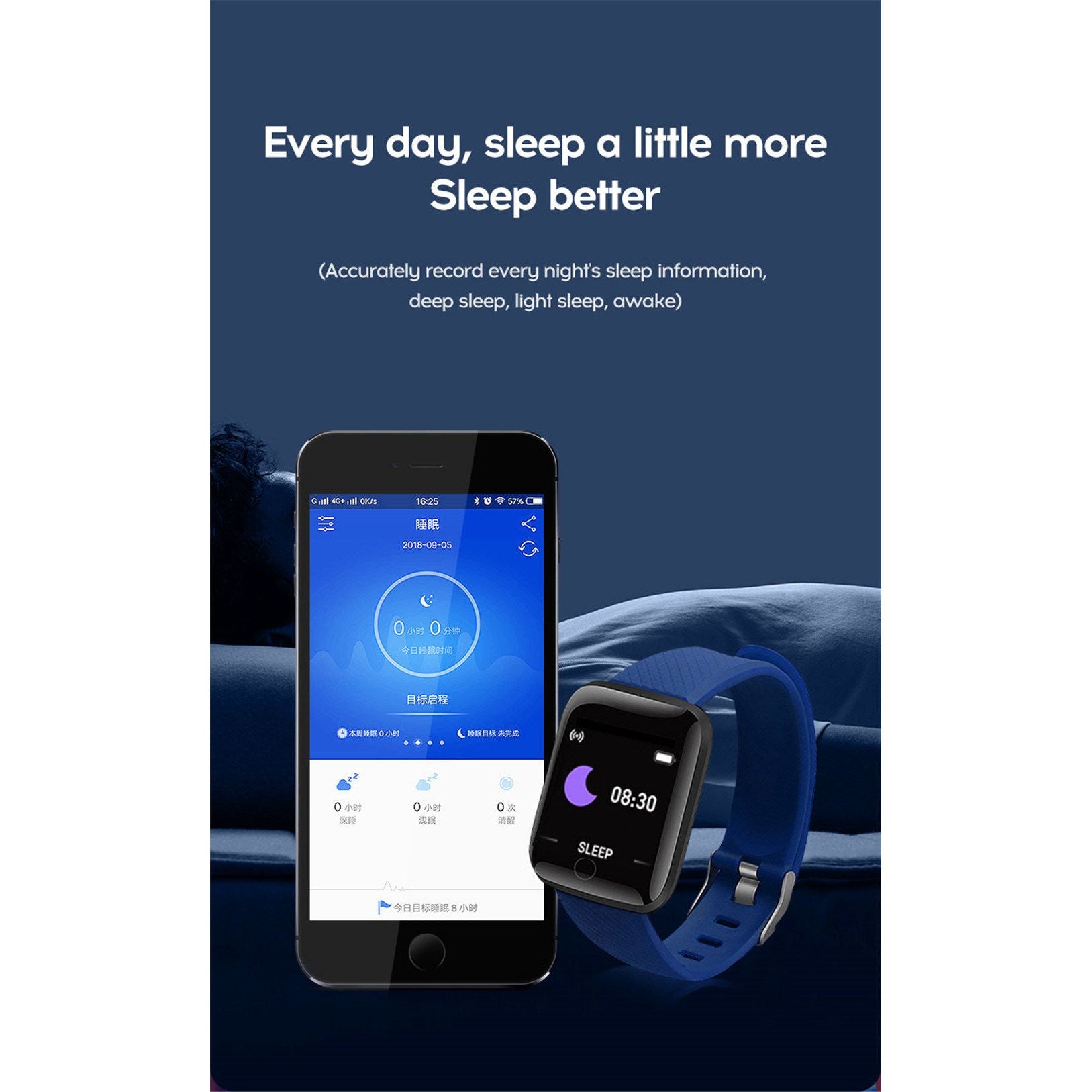 Smart Watch Heart Rate Sleep Monitoring Blood Pressure Fitness Tracker For Android IOS