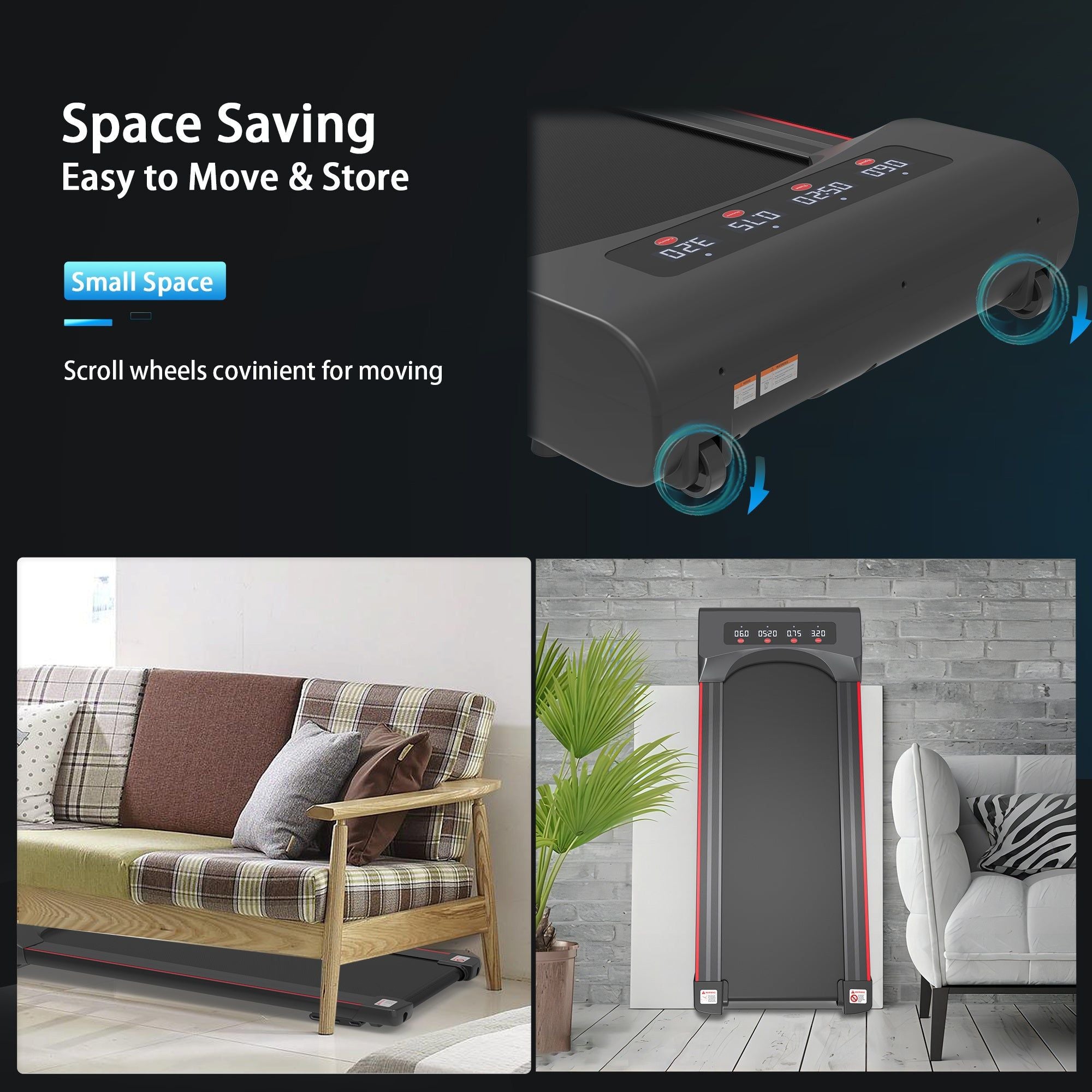 Under Desk Treadmill Machine 300 LB Capacity Walking Pad