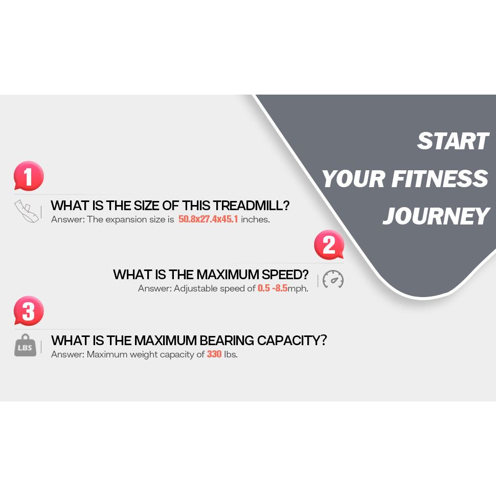 FYC Folding 3.5HPTreadmill for Home 330LBS Weight Capacity